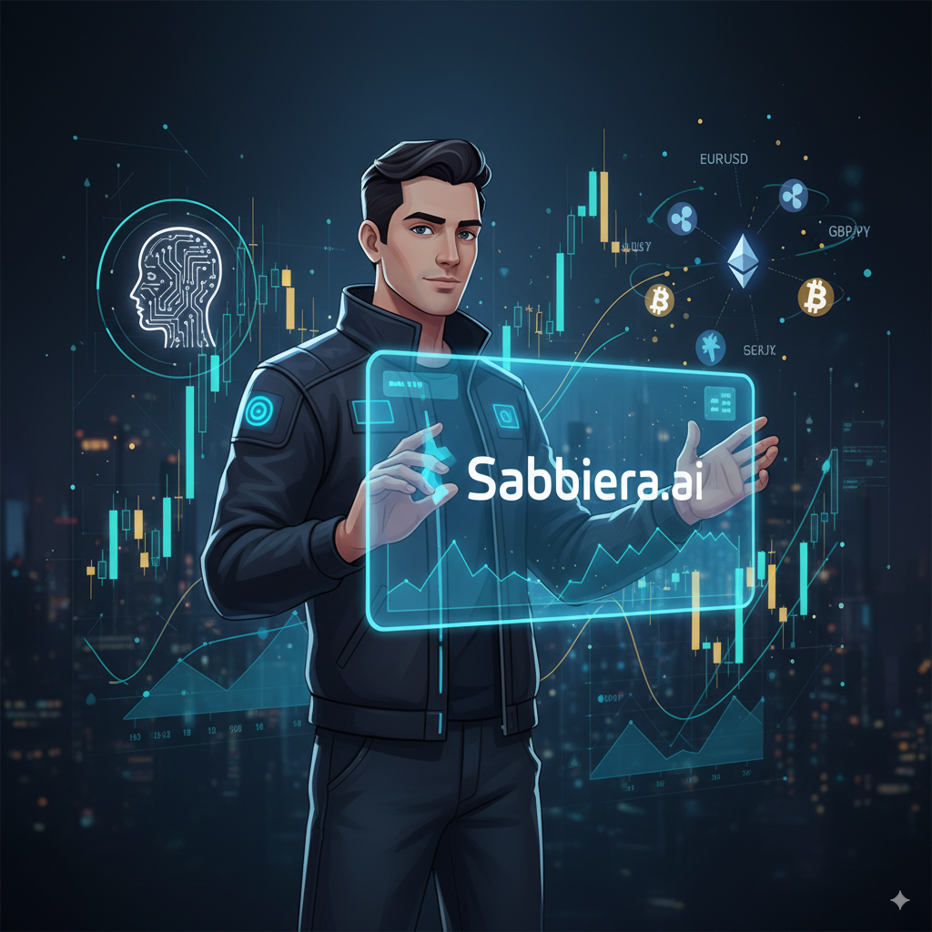 Trader using Sabbiera.ai interface for crypto and forex automation